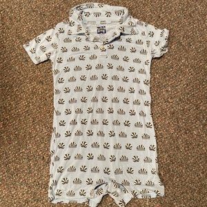 Kickee pants Collared Romper- Roly Poly print